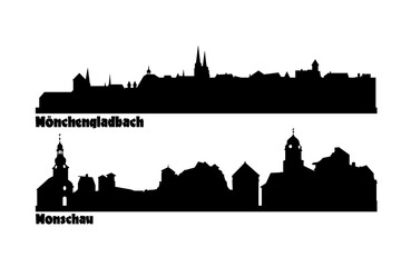 Skyline of tourist towns in Germany.