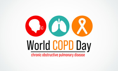 Vector illustration on the theme of World Chronic Obstructive Pulmonary Disease (COPD) day observed each year during November.