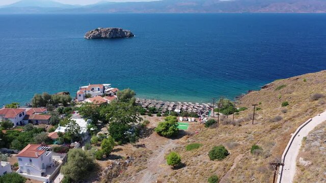 Another of the few true beaches of Hydra, Vlihos Beach is situated in the little resort of the same name. Small pebble beach with crystal-clear waters.Undeveloped, quiet beach.