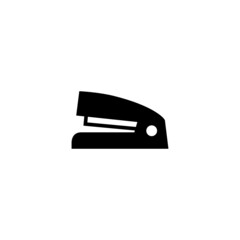 Staple Icon in black flat glyph, filled style isolated on white background