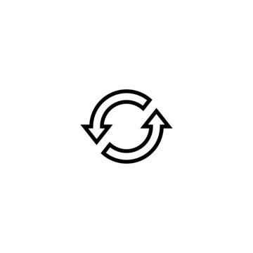 Sync Icon  in black line style icon, style isolated on white background