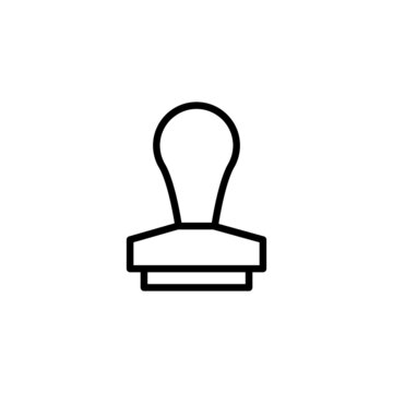 recommend clip art: Rubber Stamp Icon  in black line style icon, style isolated on white background
