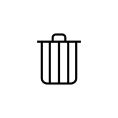 Wastebasket Icon  in black line style icon, style isolated on white background