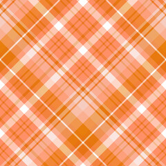 Seamless pattern in stylish orange and white colors for plaid, fabric, textile, clothes, tablecloth and other things. Vector image. 2