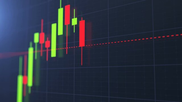 Stock Market Chart, Beautiful 3d Animation of Japanese Candlestick Graph in TimeLapse. Seamless Looping Ultra HD 4K 3840x2160