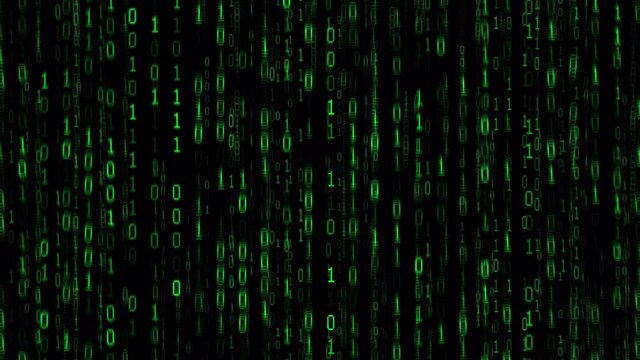 Vertically Scrolling Binary Code (Zoom In)