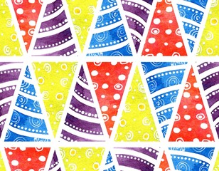 Happy party colorful seamless pattern isolated elements on white