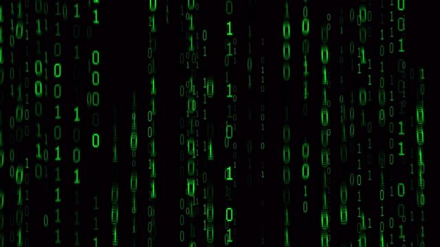 Vertically Scrolling Binary Code (Zoom Out)