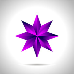 illustration of a purple gold star on steel background. vector file New year Christmas