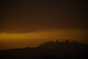 sunset in the mountains