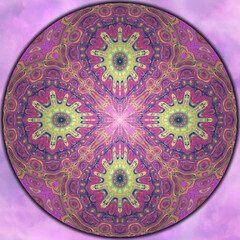 3d effect - abstract fractal circle graphic 