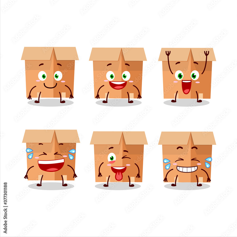 Canvas Prints Cartoon character of office boxes with smile expression