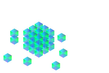 Big data storage and cloud computing technology, machine learning, artificial intelligence concept. Data center room with abstract data servers