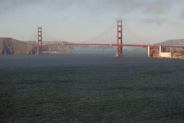 Panoramic view of the Golden Gate Bridge on a nice clear day