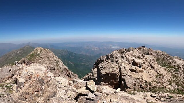 View from peak of mountain Khustup in Syunik province, Armenia. Camera slowly move around and show amazing vie from top of mountain.  The height of the mountain is 3,206 meters.