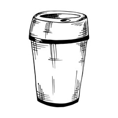 hand-drawn vector coffee Cup element on a white background. illustration for menu design, cafe design, postcards