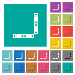 Vertical and horizontal scroll bars square flat multi colored icons