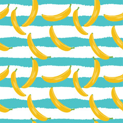Obraz na płótnie Canvas seamless background with stripes,Seamless summer pattern. yellow and green bananas. hello summer prints. tropical vibes , summer vibes
