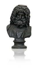 Bronze bust of the supreme ancient Greek god Zeus isolated on white background. Design element with clipping path