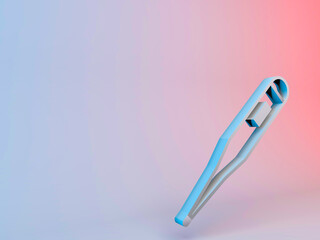 3d illustration, electronic thermometer icon, gradient background