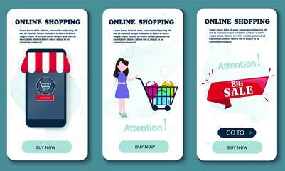 Purchases through the mobile app. Shopping online by pressing the 