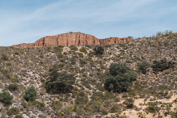 Fototapeta na wymiar mountainous area in southern Spain with bushes and trees