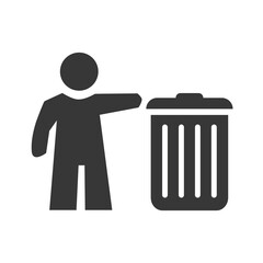 trash can icon vector illustration - keep clean, do not litter