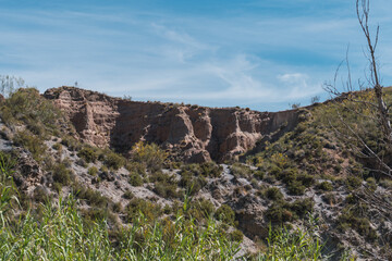 Eroded mountain with abundant vegetation in southern Spain