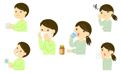 風邪、体調不良、感染予防／Cold, illness, infection prevention