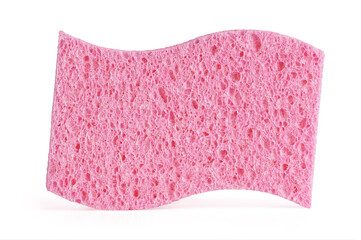 Pink sponge isolated on white background
