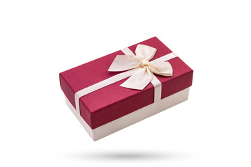 pink gift box on white background