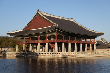Gyeonghoeru Pavilion located at gyeongbokgung palace. This is the one of main building in the palace