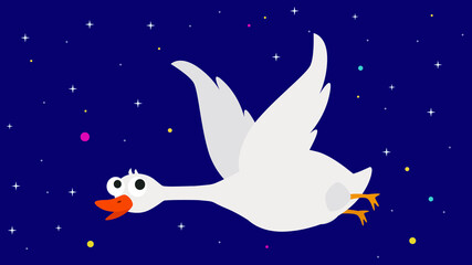 Obraz na płótnie Canvas Goose icon. Flat illustration of goose vector icon for web design. The Biggest Water Bird that Can Fly. Goose with wings flying flat vector image.