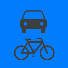 Auto vs Fahrrad - Symbol Icon