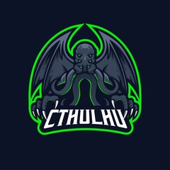 Cthulhu e-Sport Mascot Logo Design Illustration Vector