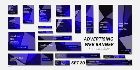 Set of web banners in standard sizes .Vector illustration