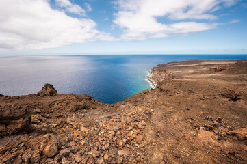 Scenic volcanic coastline landscape in el Hierro, Canary Islands, Spain. High quality photo