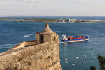 The Fort of Sao Filipe and view of Atlantic Ocean and Troia peninsula in Setubal