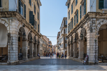 Grand buildings in Corfu Town, Corfu, Greece