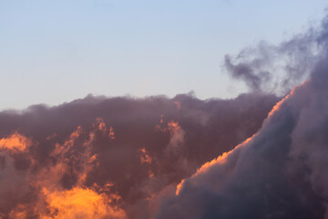 The sky above the clouds.