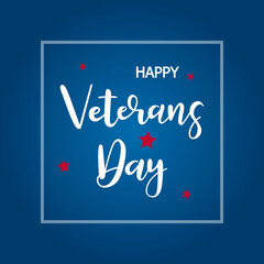 Veterans day brush hand lettering text isolated