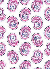 Seamless paisley pattern for print . 
Indian traditional batik design. Ethnic watercolor print.