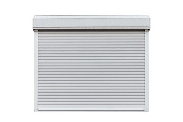 Metal roller window shutter isolated on white background