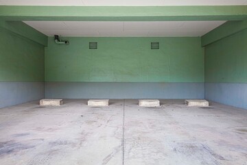 Empty Parking on the ground floor below the apartment building