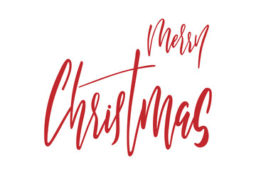 Merry Christmas hand lettering calligraphy isolated text