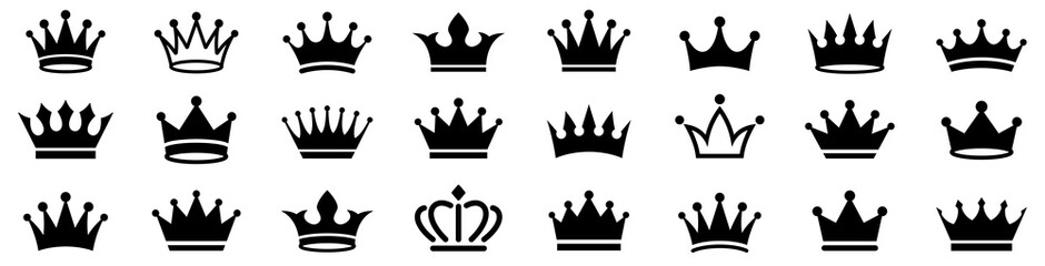 Crown icons set. Crown symbol collection. Vector illustration - 377316783