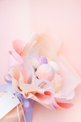 Flower bouquet pastel using as background wedding flower shop