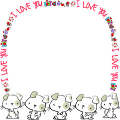 vector cartoon dogs background icon