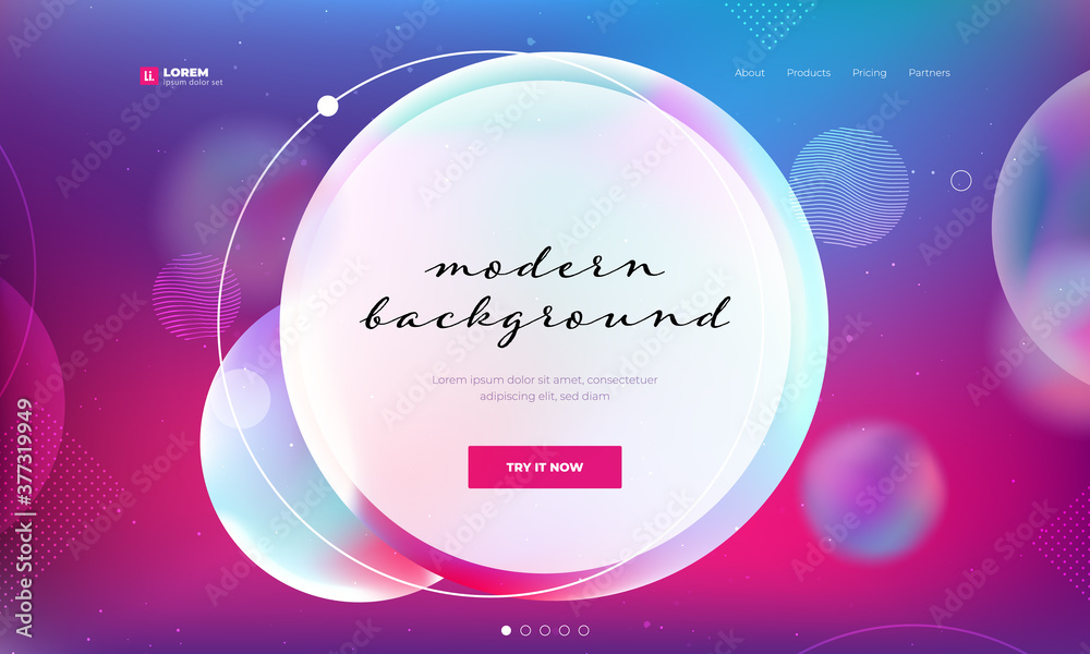 Wall mural liquid color background design. fluid gradient shapes composition. futuristic design posters. eps10 