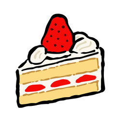 Illustration of Strawberry Shortcake: Illustration like hand drawn illustration with ink and brush